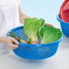 Camellia Lehui round sieve plastic basket round thickened vegetable basket storage large organizer kitchen drain blue household red 35.8CM