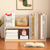 Yisijia Desk Storage Rack Desktop Bookshelf Home Desk Goods Desk Book Artifact Book Bookcase Simple Upgraded Double-Layer Large Black Frame Teak