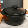UMIZILI casserole high temperature resistant stew pot dry burning non-cracking household gas large capacity stew pot ceramic casserole commercial stone pot black stew pot 3300ML (suitable for 3-5 people)
