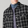 Dances with Wolves Down Liner Autumn and Winter Small Fragrance Style Lapel Plaid Down Jacket Warm Jacket 001 Black 180
