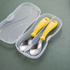 Enshousu children's chopstick training chopsticks 3-year-old and 6-year-old baby spoon learning and practicing 1, 2 and 3-year-old special toddler tableware set 2-6 years old children cute - yellow duck children's tableware - four-piece set chopsticks + spoon + fork + box