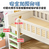 Chuantu Hut 0 Yuan Package Installation Bunk Bed Solid Wood High and Low Bed Thickened Bunk Bunk 1.5m Bedroom Double Bed Naked Bed + Bookshelf + Mattress*2 Milky White 1000mm*2000mm
