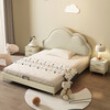 True Color Bear Children's Bed Children's Bed Boy Single Bed Modern Simple Solid Wood Upholstered Bed Cloud Bed Girl Princess Bed Upholstered Bed 1.5m*1.9m