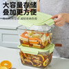 Xinmeiya high borosilicate glass crisper refrigerator lunch box pickled pickles chicken feet kimchi sealed jar taller and thicker large capacity matcha green square 2 pieces 2600ml