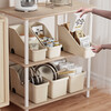 Baicaoyuan kitchen rack cabinet storage box with pulley pot storage box under sink storage basket extra wide