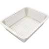 Enshousu plastic frame rectangular sieve supermarket snack hollow storage basket drain basket fruit shop vegetable basket white plastic frame 2 pack <length 40 width 30 height 11>