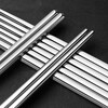 Pinyu 304 stainless steel chopsticks household high-end anti-slip, anti-scalding and mildew-proof family set square fast metal stainless steel