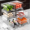 Sungsa drawer-type refrigerator storage box food-grade refrigerator large fresh-keeping box egg box vegetable storage box with drain tray 5.2L single-layer drawer (PET high transparency 1 piece)