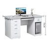 KINKOCCL steel desk iron table staff desk financial desk with lock and drawer 1.4 meters five buckets and one empty