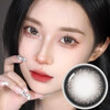LENS DIARY Korean silicone hydrogel highly oxygen permeable imported contact lens large diameter brown natural half-year disposable color contact lens 1 piece truffle cocoa linen brown 0 degree