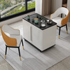 Menglong mobile tea table side cabinet home balcony small tea table type rotating tea cart living room sofa side table light luxury tea cabinet single table free full set of induction cooker tea set