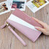Yizhuchun 2024 new wallet women's long zipper tassel mobile phone bag contrasting color large capacity coin wallet bag a pink