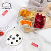 Lock and Lock separated heat-resistant glass crisper large-capacity microwave lunch box sealed lunch box lunch box 1L with lunch bag