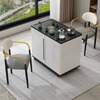 Menglong mobile tea table side cabinet home balcony small tea table type rotating tea cart living room sofa side table light luxury tea cabinet single table free full set of induction cooker tea set