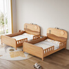 Door-to-door solid wood children's bed with guardrails solid wood children's bed with guardrails 1.2 meters for boys and girls solid wood color 1.5 meters 1.35 all solid wood double side guardrail bed + 16cm soft 1200*2000