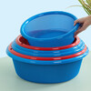 Camellia Lehui round sieve plastic basket round thickened vegetable basket storage large organizer kitchen drain blue household red 35.8CM