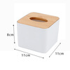 Bamboo wood lid creative advertising tissue box plastic tissue box hotel living room desktop napkin box