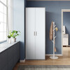 Quanyou (QUANU) Wardrobe Modern Simple Flat Door Wardrobe Warm and Versatile Bedroom Furniture Combination Large Wardrobe Two-Door Wardrobe C