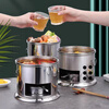 Shenfu alcohol stove small hot pot single double hot pot side stove shabu shabu pot outdoor picnic windproof stove takeaway alcohol pot set stove 16cm