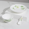 Huaguang National Porcelain bone china tableware set lead-free cadmium healthy glaze color bowls and plates gift box set Qingqiu Yayun 4 people Qingqiu Yayun 4 bowls 4 plates 4 spoons