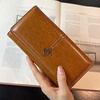 Wanjiazhen retro atmospheric multifunctional women's wallet women's long mobile phone bag Japanese and Korean folding women's wallet clutch bag card bag brown