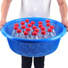 Camellia Lehui round sieve plastic basket round thickened vegetable basket storage large organizer kitchen drain blue household red 35.8CM