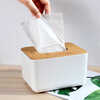 Bamboo wood lid creative advertising tissue box plastic tissue box hotel living room desktop napkin box