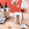 Yanxing double-layer stainless steel ice bucket commercial bar ktv champagne bucket ice storage bucket beer beverage ice bucket silver 304 stainless steel double-layer 3L