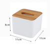 Bamboo wood lid creative advertising tissue box plastic tissue box hotel living room desktop napkin box