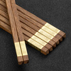 Thousand-year-old lovewood chicken wing wood Chinese chopsticks with golden blessing no paint and no wax household chopsticks gift box 10 pairs KZ0279
