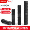 JINGGONG Grade 10.9 double-headed screw double-headed thread bolt connecting rod screw stud screw m12m14m16-m30 M30*300 (1 piece) Grade 10.9
