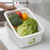 Lustro ware original imported Japanese kitchen drain antibacterial vegetable basket fruit and vegetable washing basin dish rack storage basket made in Japan K-1658WH drain basin