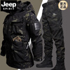 JEEP SPIRIT Spring, Autumn and Winter Soft Shell Outdoor Jacket Men's Military Fan Tactical Motorcycle Jacket Windproof and Waterproof Multifunctional Outer Suit 622 Black Suit 165 (95-110 catties)