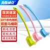 Hasdick HK-8035 thickened plastic long handle double-sided soft bristle cleaning toilet brush bathroom curved crevice brush 10 random colors