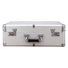 Wenstan W7339 lockable aluminum alloy suitcase, portable double password tool box, document storage box, silver empty box (50*37*18)