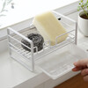 Kitchen sponge drain rack steel wool soap dishcloth sink dishwashing liquid storage rack white*1