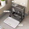SHENFAN kitchen knife rack wall-mounted integrated multi-functional chopstick cage kitchen knife cutting board rack stainless steel knife storage rack gun gray countertop model knife rack pot cover cutting board rack chopstick barrel