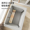 Nature House Clothes Storage Box Home Fabric Organizing Box Wardrobe Clothes Folding Basket Oxford Cloth Storage Box Artifact Smoke Gray - Single Window - Thickened Oxford Cloth 100L (60*42*40) Thick Steel Frame No Odor