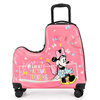 BARNOROO children's luggage 22-inch boys and girls can sit and ride special-shaped suitcase silent universal wheel trolley case pink Minnie zipper