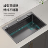 Jiumuwang sink large single-slot 304 stainless steel sink kitchen sink integrated basin large single-slot dishwasher 80X45 gun gray (pull-out faucet package)