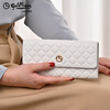 Goldlion Women's Wallet Long 2025 Summer New Genuine Leather Multifunctional Large Capacity Wallet Fashion Popular Clutch Women White