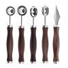 Durable 304 stainless steel fruit carving platter shape fruit plate tool complete set of fruit ball scooper watermelon cutting artifact 304 carving tool 5-piece set