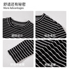 Urban beauty round neck bottoming shirt black striped slim pure lust top long sleeve women's inner wear L