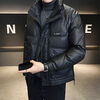 Korean style down jacket men's winter new style 2025 trendy brand casual warm thickened stand collar short duck down jacket black XL recommended weight 115-130 catties