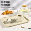 Caizhi (CAIZHI) rectangular tray tea tray household fruit tray breakfast tray storage tray living room snack tray medium beige CZ6753