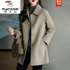 Woodpecker (TUCANO) This year's popular double-sided cashmere woolen coat women's mid-length 2025 autumn and winter new style small temperament woolen coat milk wheat color XL 115-125 pounds