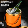 Aoyanlai thickened double-layer stainless steel red wine ice bucket champagne ice wine bucket ice beer bucket spit wine bucket ice bucket insulation bucket silver waist ice bucket