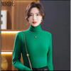 MR.DE Yilan premium double-sided Australian velvet Angora red turtleneck bottoming shirt for women in autumn and winter, versatile temperament, slim inner top, retro green (double-sided Australian velvet) XL (recommended 120-135 catties)