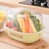 The Legend of the Pot Double-layer Hollow Fruit Basin Washing Fruit Drain Basket Household Fruit Basket Creative Plastic Washing Basket Kitchen Sink Basin Ordinary Style - Yellow Small Size