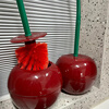 Cherry Toilet Brush Base Bathroom No Dead Angle 2024 New Creative Long Handle Plastic Soft Bristle Cleaning Brush Set Cherry Toilet Brush 1 Pack